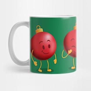 Red Merry Christmas Ball Ornaments Mug